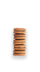 round cookies piled on top of each other. cookie tower