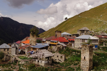 Fototapeta na wymiar High mountain village Adishi in Svaneti, Georgia