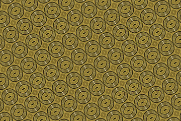 Ethnic fabric with geometric rounded shapes and diagonal lines