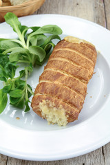cheese and bechamel puff pastry on a plate