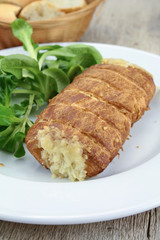 cheese and bechamel puff pastry on a plate