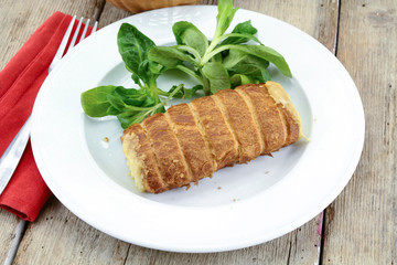 cheese and bechamel puff pastry on a plate