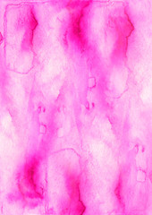 Watercolor Pink background. Watercolor abstract spot, splash of paint, blot, divorce, color. Vintage pattern for different design and decoration. Pink, red paint color. Bright stylish design.