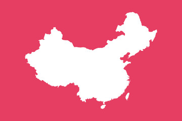 China map highlighted in white and pink background vector