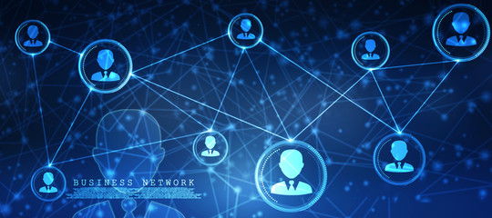 2d illustration Business Network 