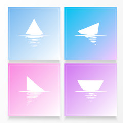 Shape reflection in water. Pastel illustration. Water effect. Vector illustration. EPS 10