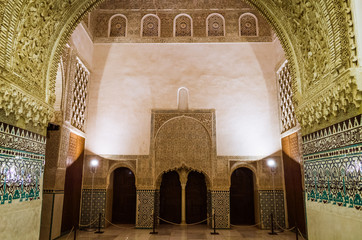 Granada, Spain - September 20th, 2019 : Qubba main hall of the 13th century Cuarto Real de Santo...