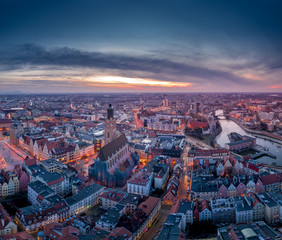 Panorama of Wrocław aerial view - obrazy, fototapety, plakaty