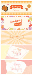 Thanksgiving Cover Flyer Banner poster template vector illustration Autumn holiday greeting card set pack
