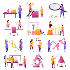 Scientist working in scientific medical chemical or biological lab 