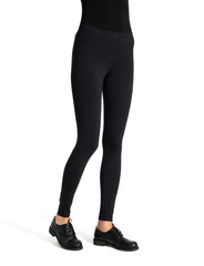 Woman wear black blank leggings mockup, isolated, clipping path. Women in clear leggins template....