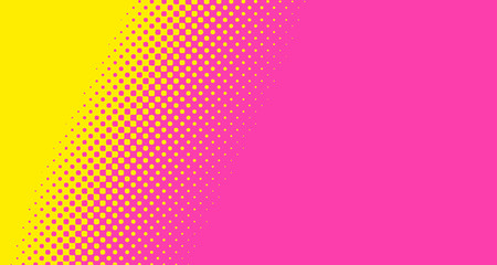 Pink halftone pop art background abstract vector comics style blank layout template with clouds beams and isolated dots pattern. For sale banner for your designe 1960s. with copy space eps10