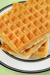 Stack of breakfast waffles