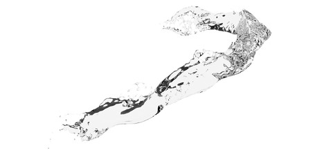 Obraz premium abstract isolated clear water flow with vortex and bubbles 