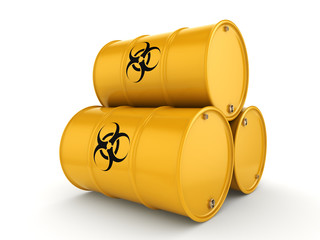 3D rendering biohazard barrels