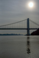 George Washington Bridge on cloudy day
