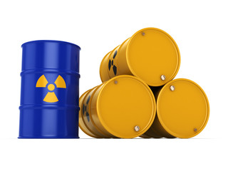 3D rendering radioactive barrels © apopium