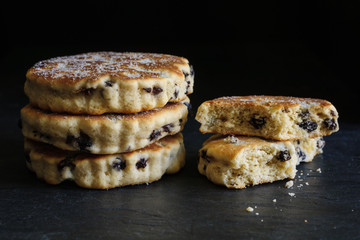 Welsh cakes a traditional griddle cake made with dried fruit