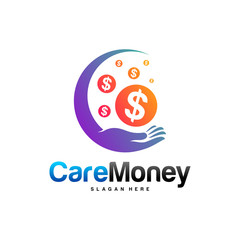 Money Care Logo Design Vector concept. Care Money Logo Template. Icon Symbol. Illustration