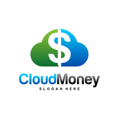 Money Cloud Logo Design Vector concept. Cloud Money Logo Template. Icon Symbol. Illustration