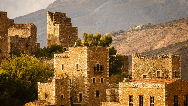 Tower houses in Vathia Greece Mani Peninsula