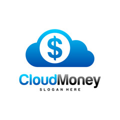 Money Cloud Logo Design Vector concept. Cloud Money Logo Template. Icon Symbol. Illustration