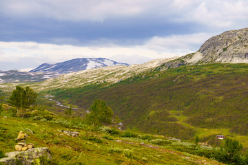 Fototapeta na wymiar Mountains landscape. Norway route Aurlandsfjellet