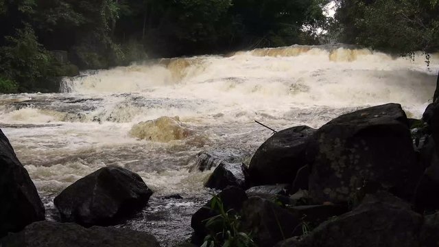 waterfall on Jacare Pepira river in Brotas city