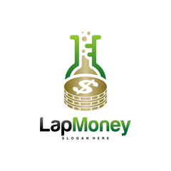 Money Lap Logo Design Vector concept. Lap Money Logo Template. Icon Symbol. Illustration