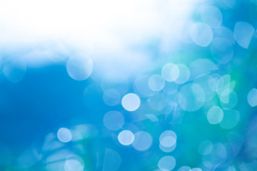 Abstract background of blue bokeh 