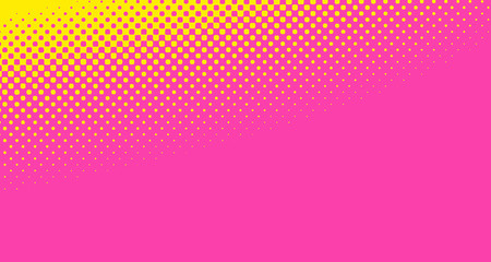 Pink halftone pop art background abstract vector comics style blank layout template with clouds beams and isolated dots pattern. For sale banner for your designe 1960s. with copy space eps10