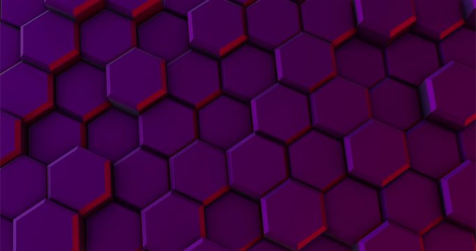 Purple Background of Hexagons Moves in a Circle