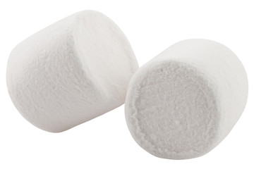 marshmallow isolated on white background, clipping path, full depth of field