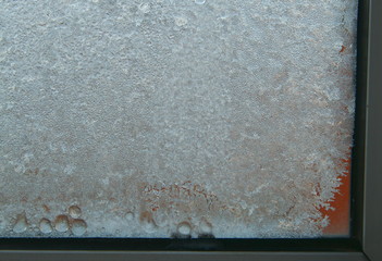 ice and patterns on glass, background
