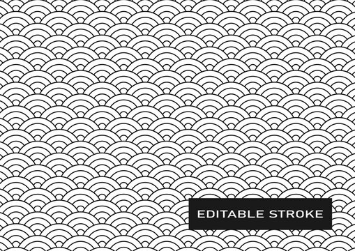 Abstract geometric wave design. Vector illustration. Editable stroke
