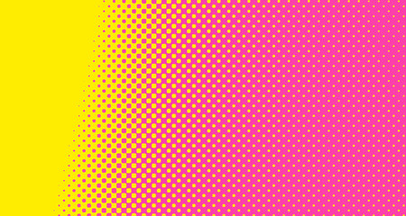 Pink halftone pop art background abstract vector comics style blank layout template with clouds beams and isolated dots pattern. For sale banner for your designe 1960s. with copy space eps10