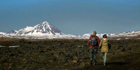 Obraz premium Iceland nature with snow mountain