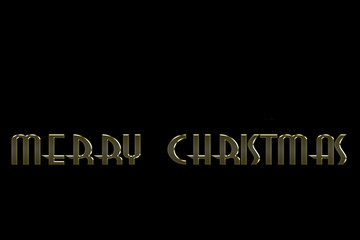 text merry Christmas gold letters on black background