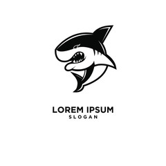 black shark fish predator logo icon design vector illustration