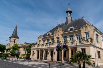 Fototapeta na wymiar city hall Saint Medard en Jalles Town near bordeaux in Aquitaine region France
