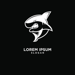 black shark fish predator logo icon design vector illustration