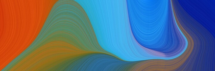 banner modern waves background design with steel blue, coffee and brown color