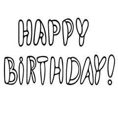 happy birthday phrase lettering congratulation text. liner simple style hand written