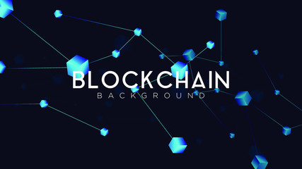 block chain network abstract background vector design illustration