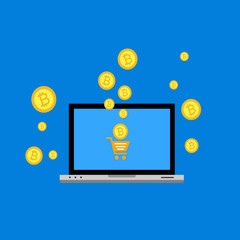 Mobile bitcoin wallet. Flat design style web banner of blockchain technology, bitcoin, altcoins, cryptocurrency mining, finance, digital money market, cryptocoin wallet, stock exchange.