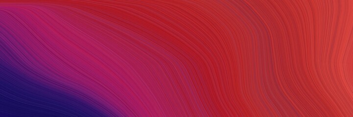 Fototapeta premium banner curvy background design with firebrick, midnight blue and dark moderate pink color