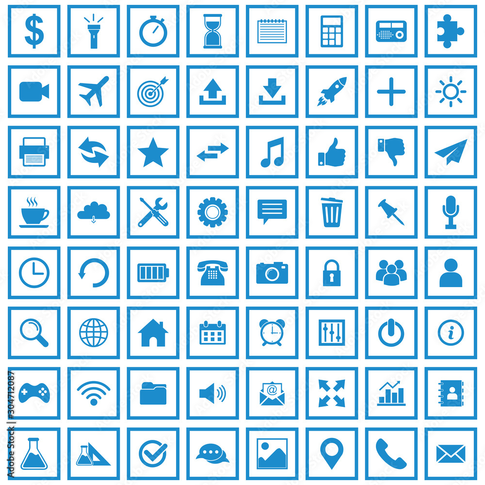 Poster web icon set vector design symbol