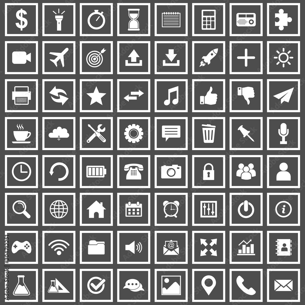 Poster web icon set vector design symbol
