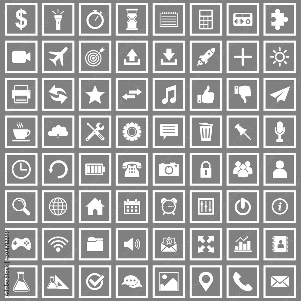 Poster web icon set vector design symbol