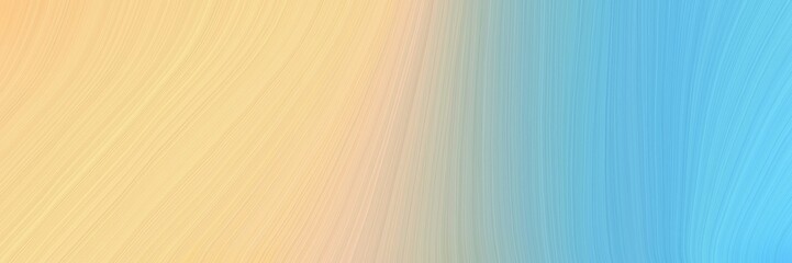 Obraz premium banner smooth swirl waves background illustration with skin, sky blue and ash gray color